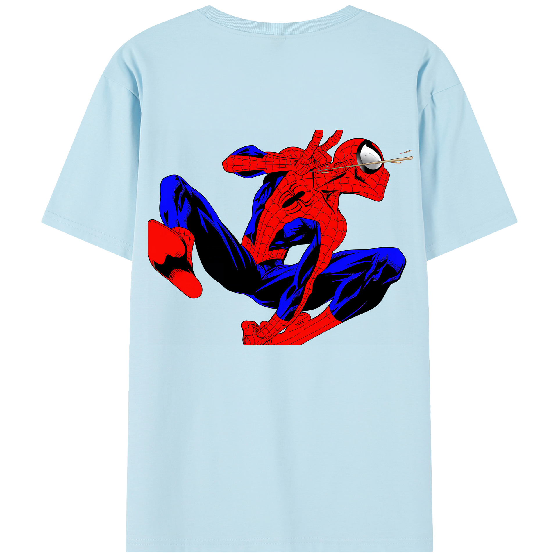 （画像用） Spider Man スパイダーマン 綿100％半袖Tシャツ（背面プリント）